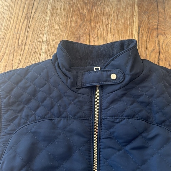 Zara Puffer Vest Women's Size XS Navy Blue Quilted Equestrian Pockets Fall - Picture 3 of 8